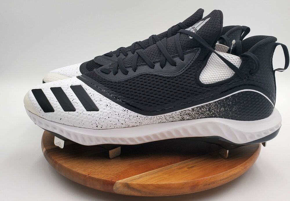 Adidas Icon V Bounce Baseball Metal Cleats Mens 12 Black & White G28268 NWT
